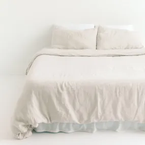 Linen Duvet Cover Set in Natural Chambray