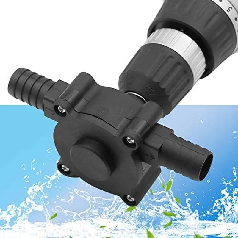 lzndeal Electric Drill Pump for Water Gasoline Oil Diesels Fluid Transfer Pump Mini Hand Self-Priming Quick Pumping Speed