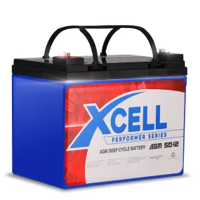 Maintenance-Free 50Ah AGM Deep Cycle Battery - 12V, X-Cell