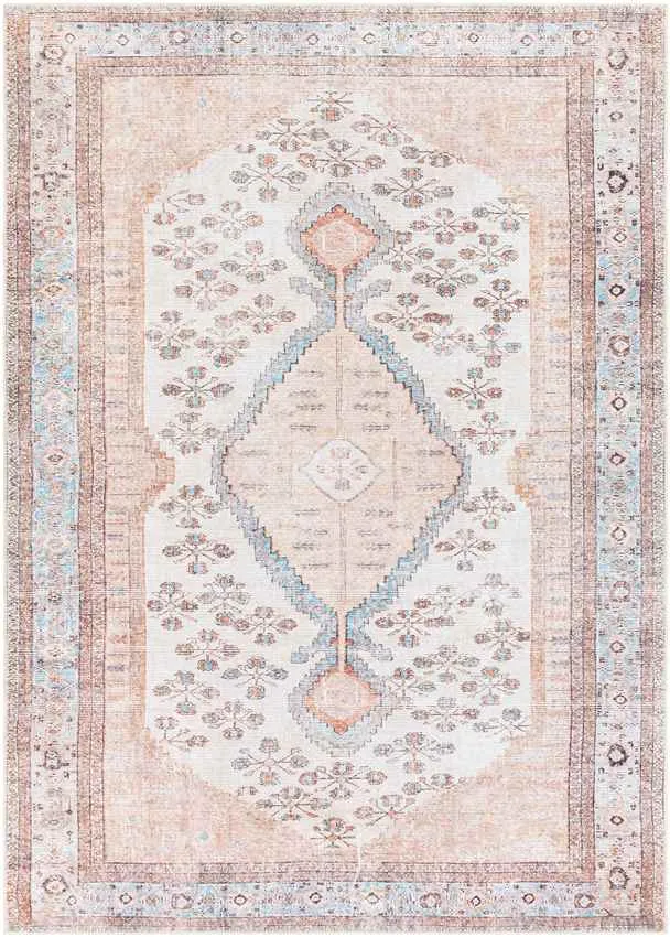 Midwoud Traditional Blush Washable Area Rug