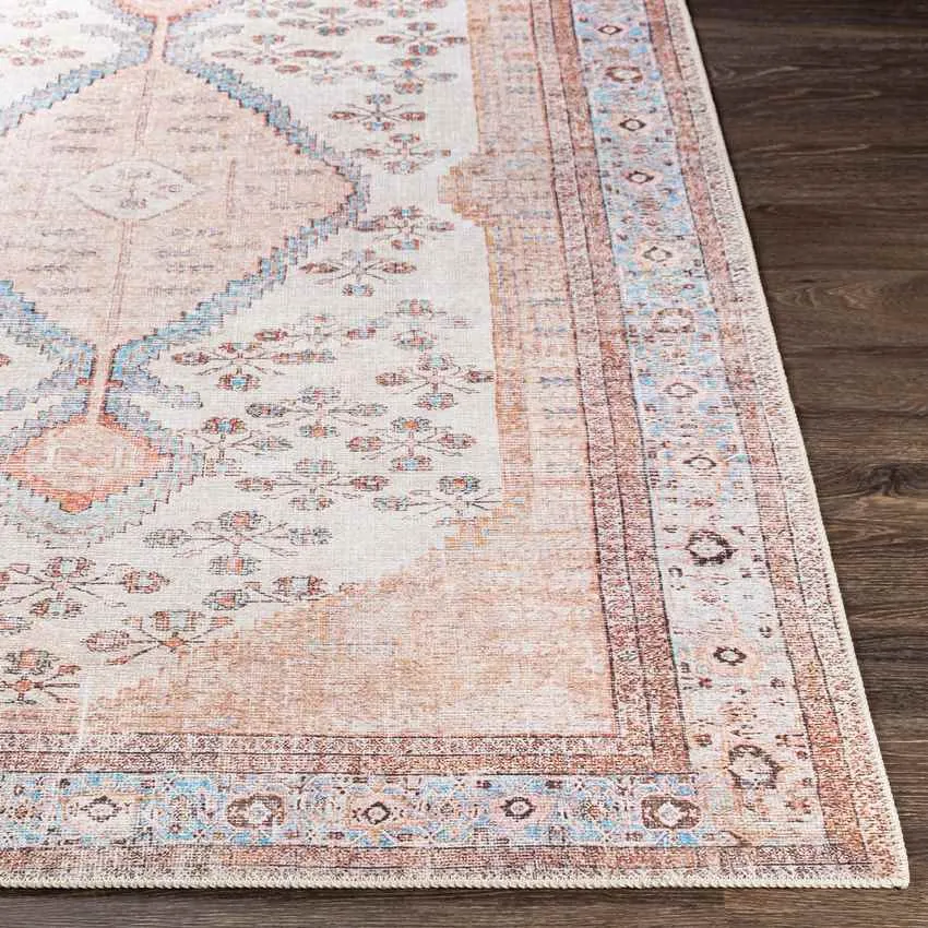 Midwoud Traditional Blush Washable Area Rug