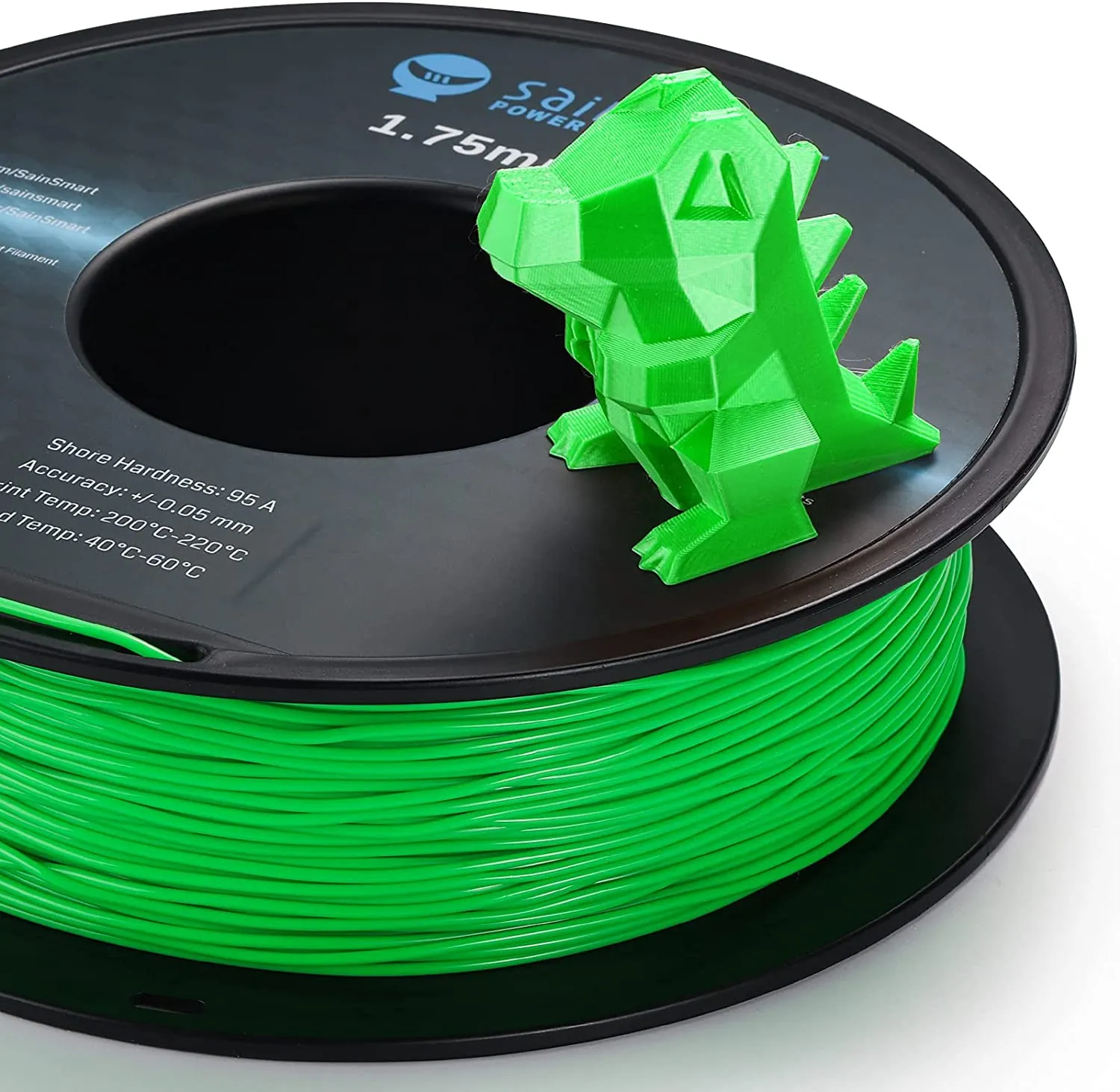 Neon Green, Cyberpunk Color TPU Filament 1.75mm 0.8kg/1.76lb