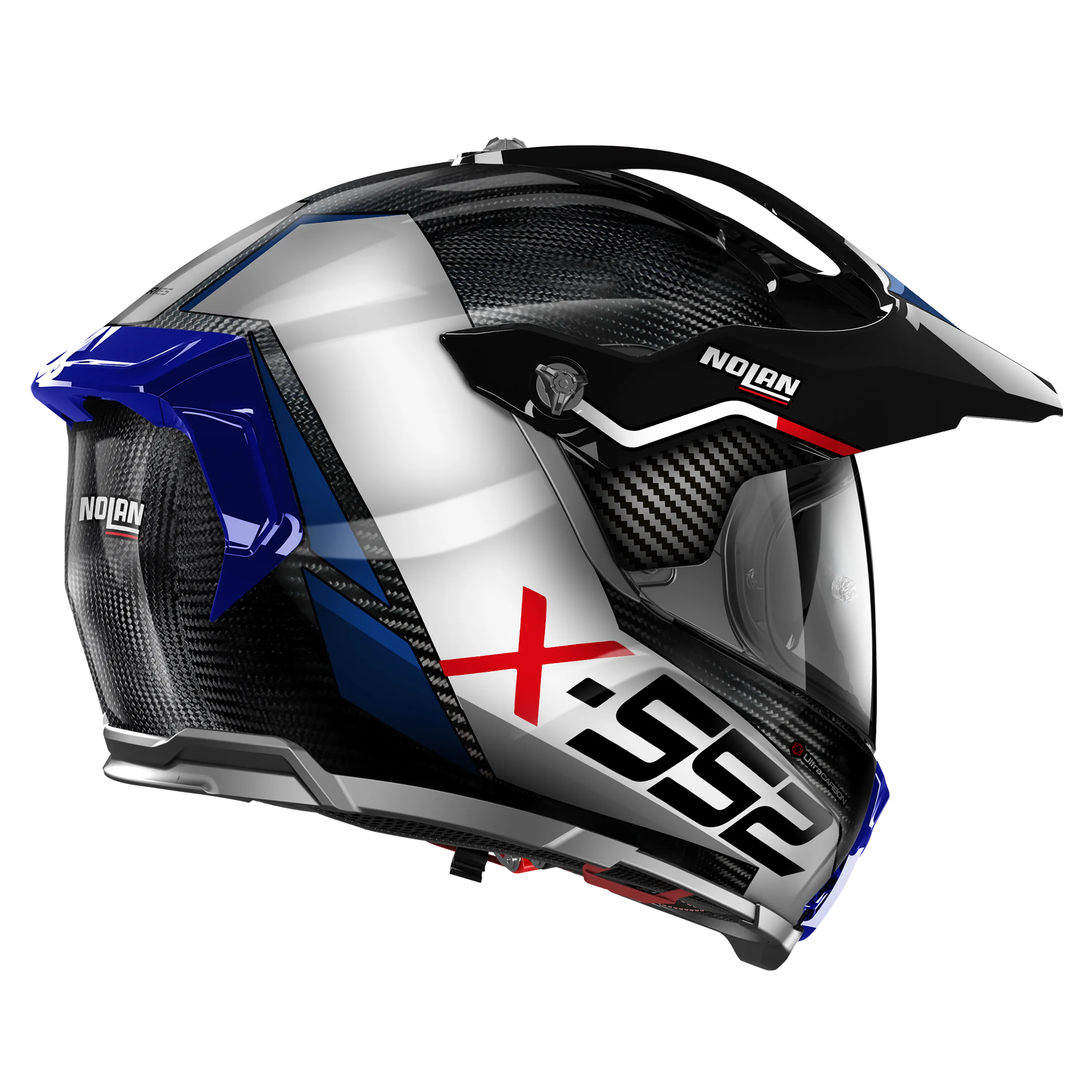 Nolan X-552 Adventure Dinamo Carbon White Blue Red Motorcycle Helmet