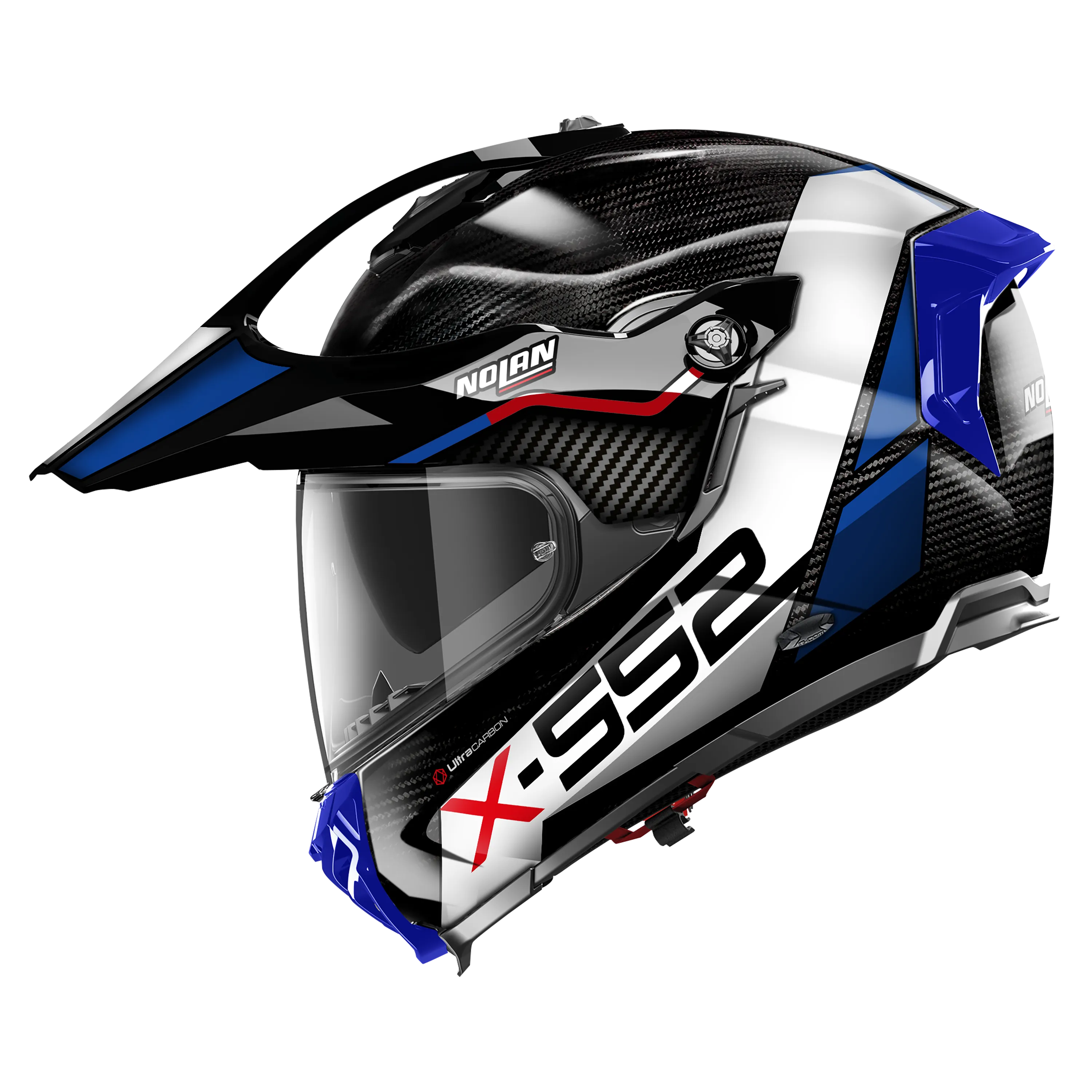 Nolan X-552 Adventure Dinamo Carbon White Blue Red Motorcycle Helmet