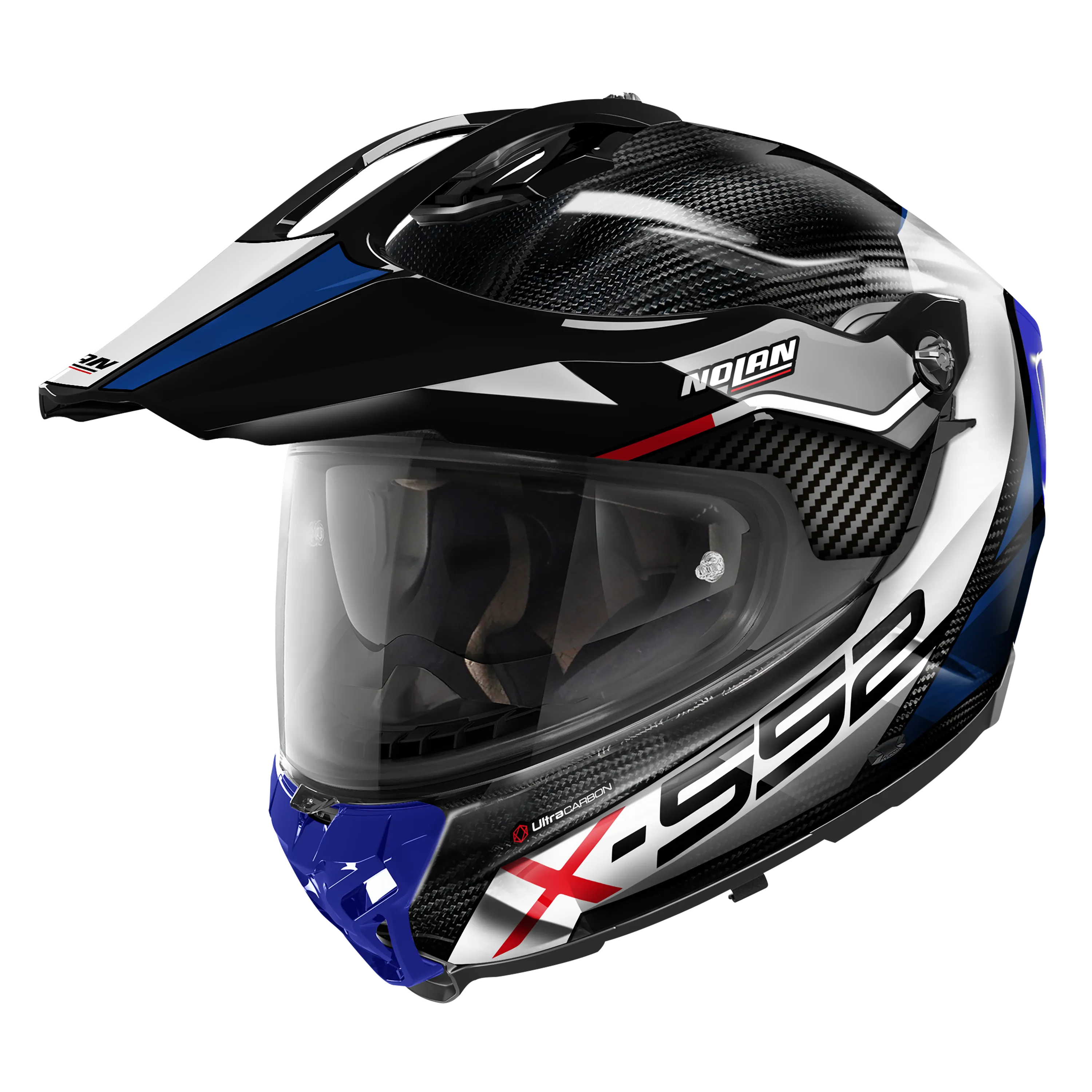 Nolan X-552 Adventure Dinamo Carbon White Blue Red Motorcycle Helmet