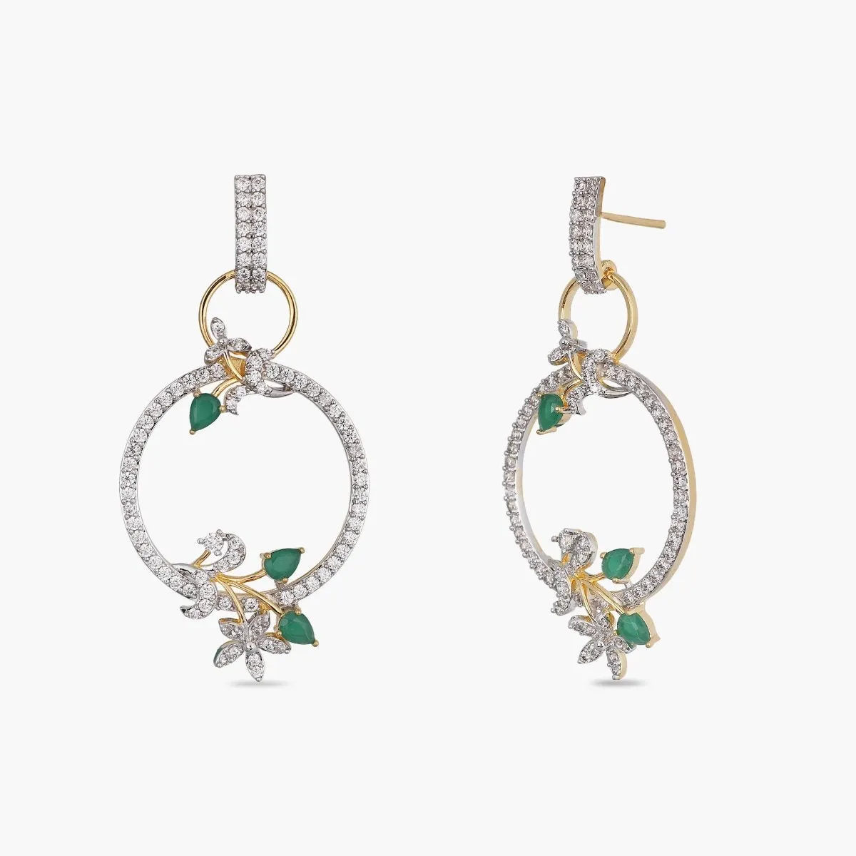 Olive Nakshatra CZ Earrings