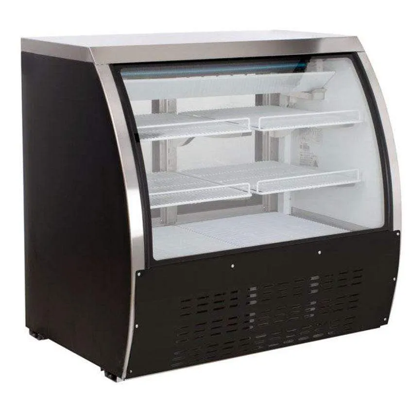 OMCAN 36" Refrigerated Floor Showcase with Black Coated Steel Exterior 50082