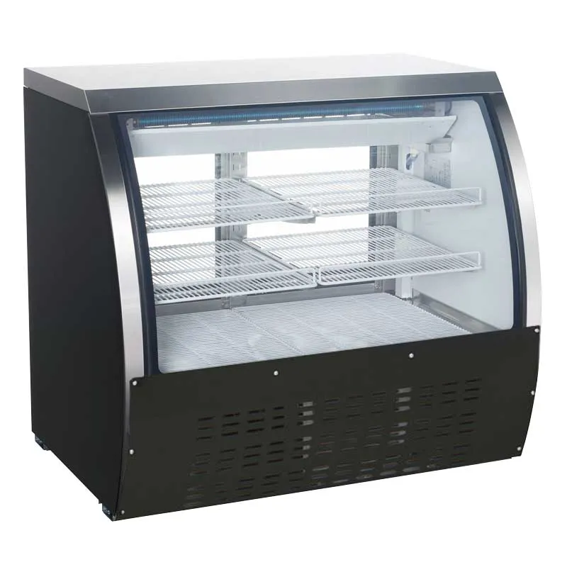 OMCAN 47" Refrigerated Floor Showcase with Black Coated Steel Exterior 50077