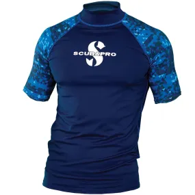 Open Box ScubaPro Men's UPF 50 Short Sleeve Rash Guard - Aegean, Size LG