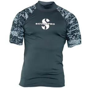 Open Box ScubaPro Men's UPF 50 Short Sleeve Rash Guard - Graphite, Size XLG