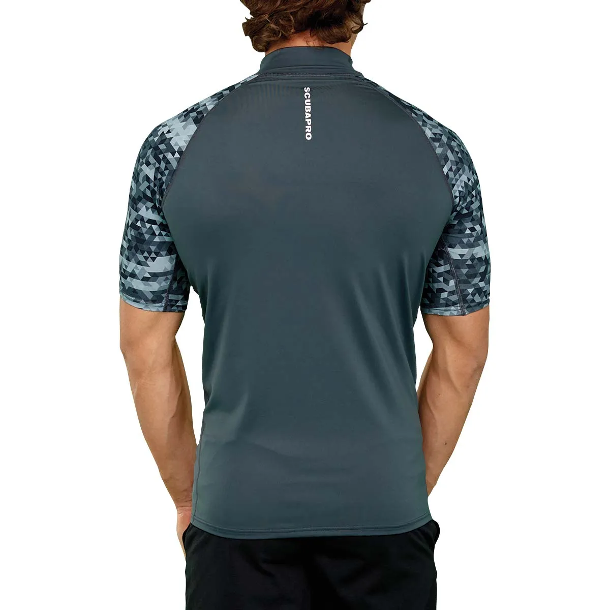 Open Box ScubaPro Men's UPF 50 Short Sleeve Rash Guard - Graphite, Size XLG