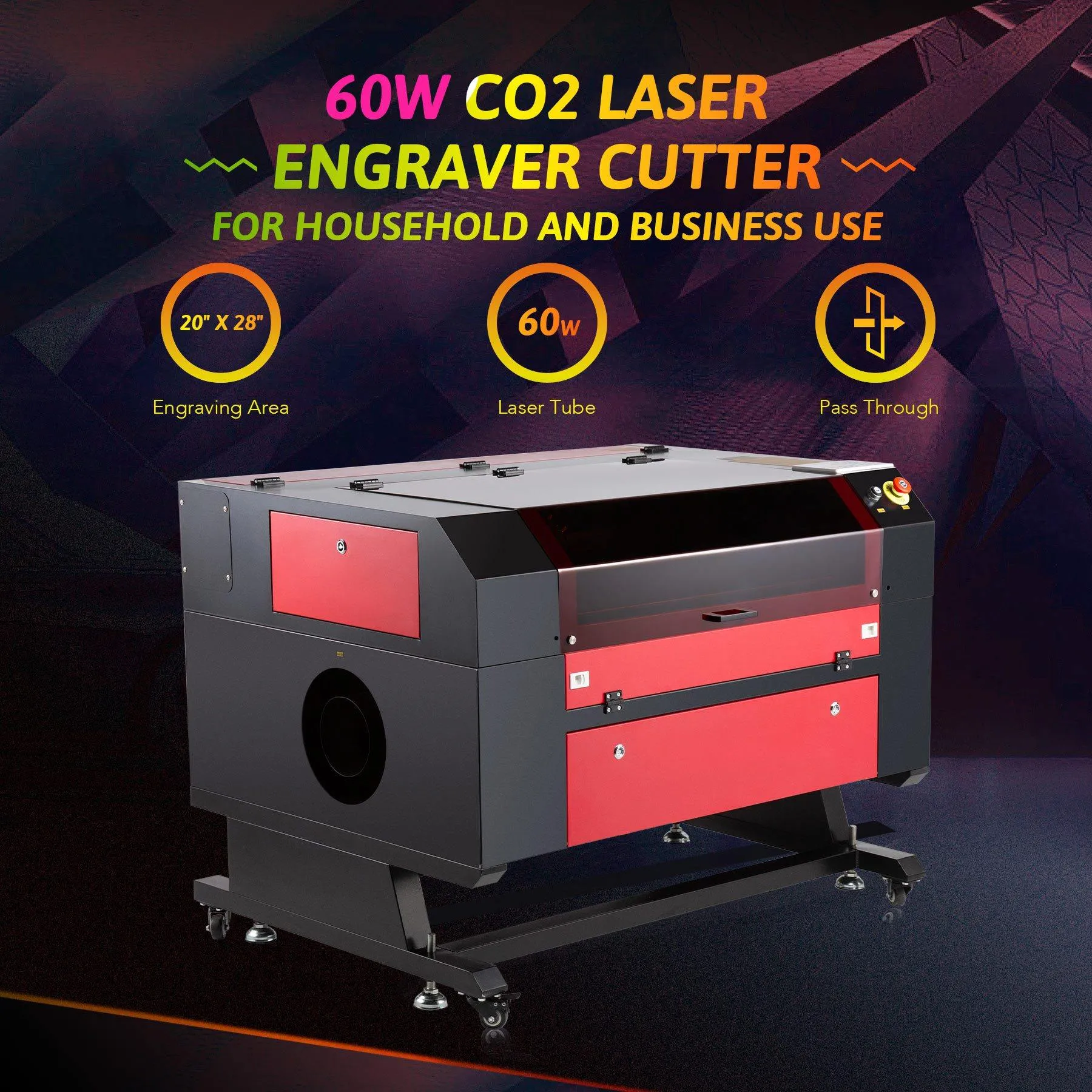 Pre-Owned AF2028-60 -  60W CO2 Laser Engraver Cutting Machine with 20” x 28” Working Area (with Auto Focus)