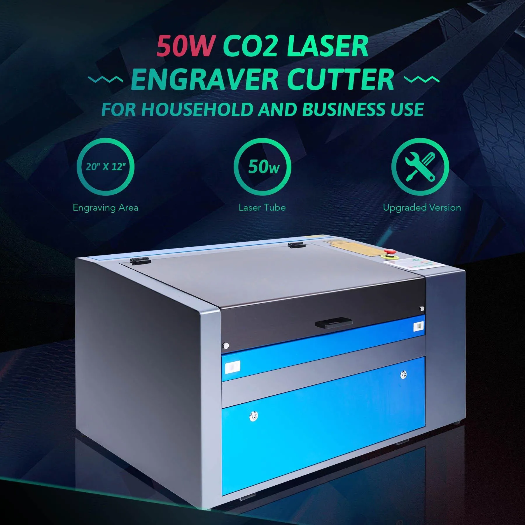 Pre-Owned MF1220-50 - 50W CO2 Laser Engraver Cutting Machine with 12” x 20” Working Area