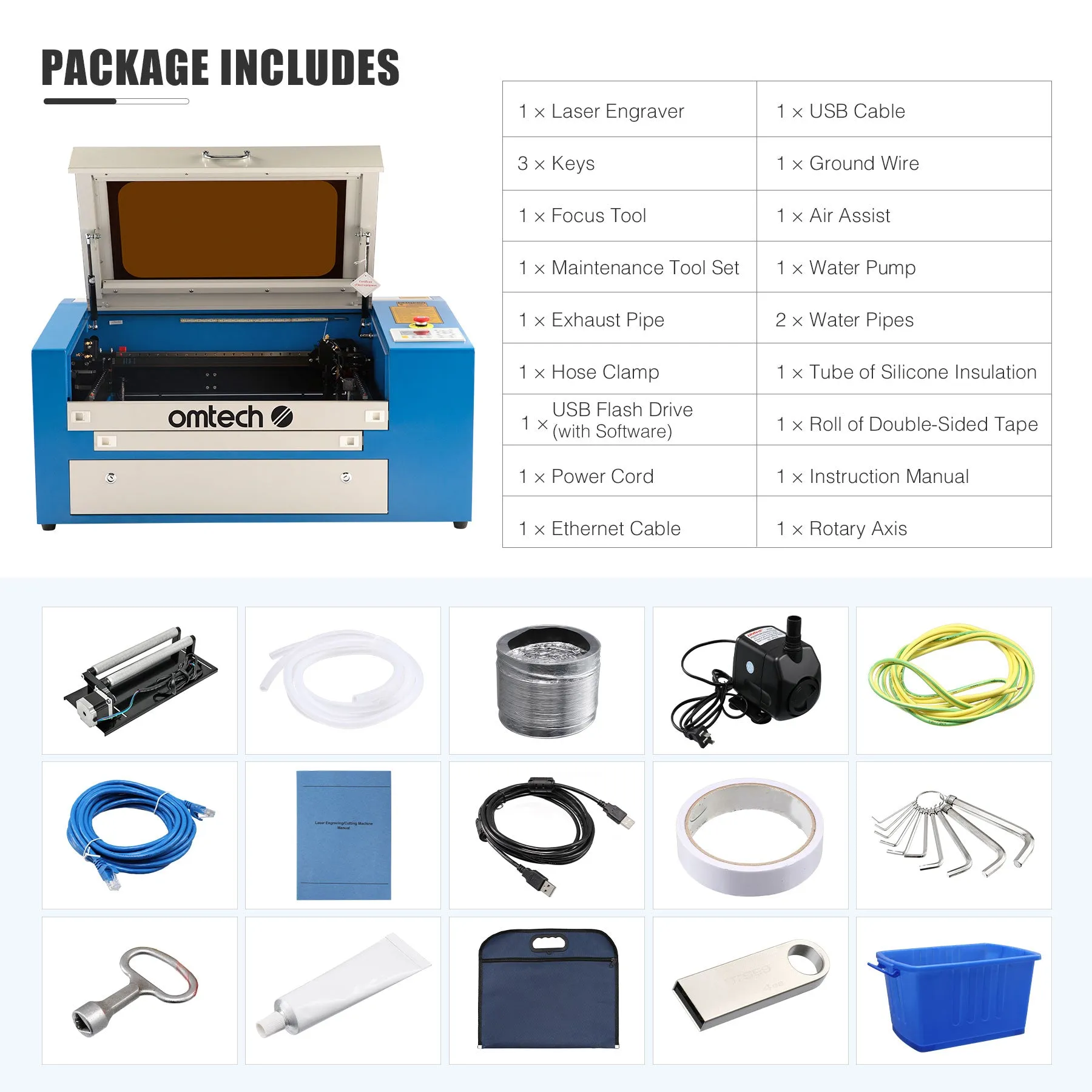 Pre-Owned MF1220-50E - 50W CO2 Laser Engraver Cutting Machine with 12” x 20” Working Area