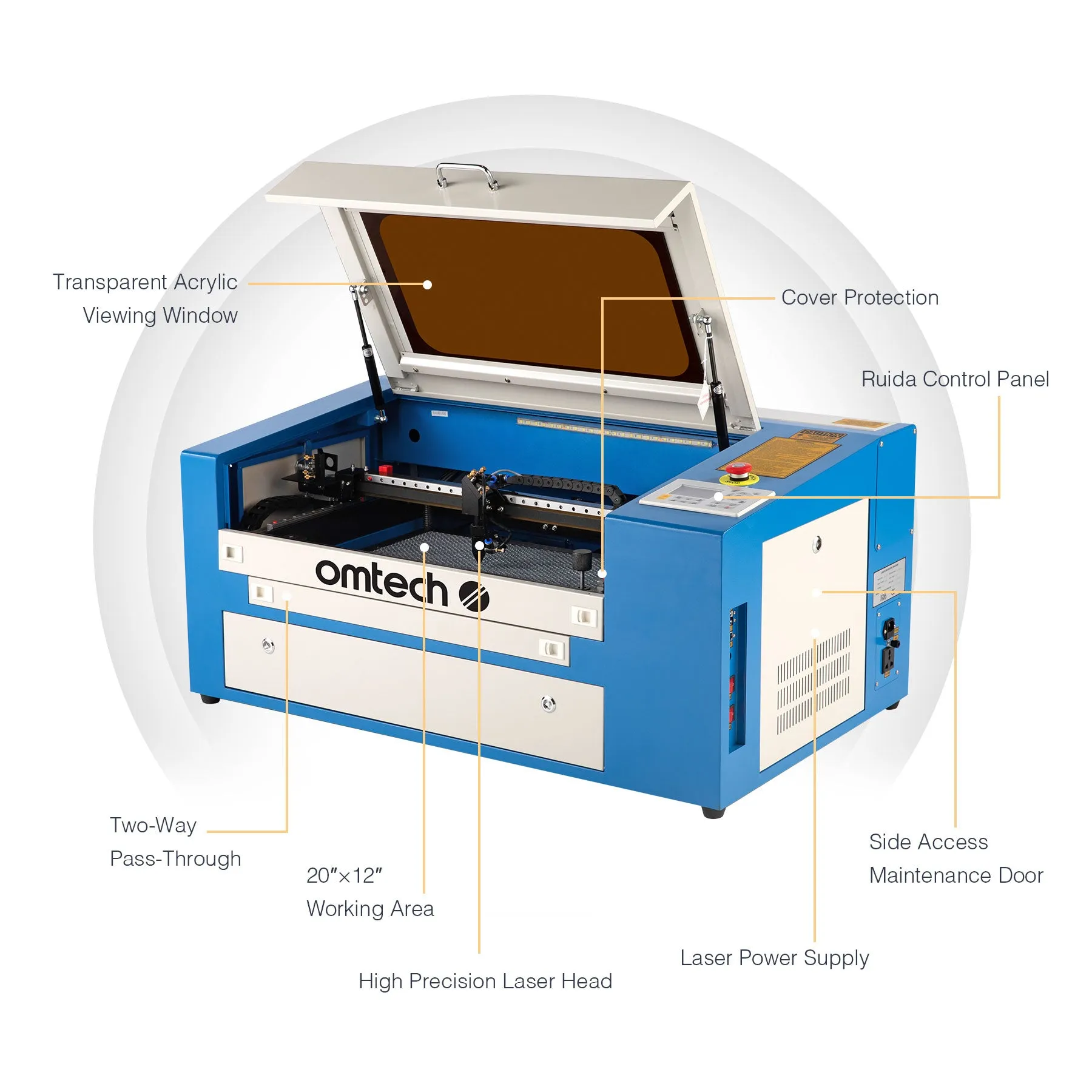 Pre-Owned MF1220-50E - 50W CO2 Laser Engraver Cutting Machine with 12” x 20” Working Area