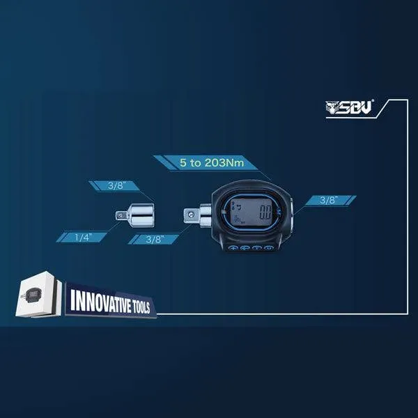 SBVTools | 3/8” Digital Torque Wrench with 1/4" Adapter