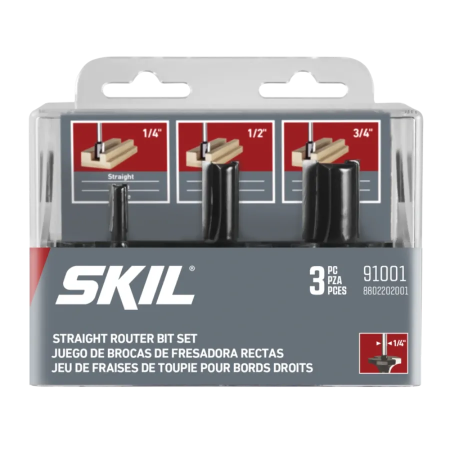 SKIL 91001 3pc Carbide Straight Set