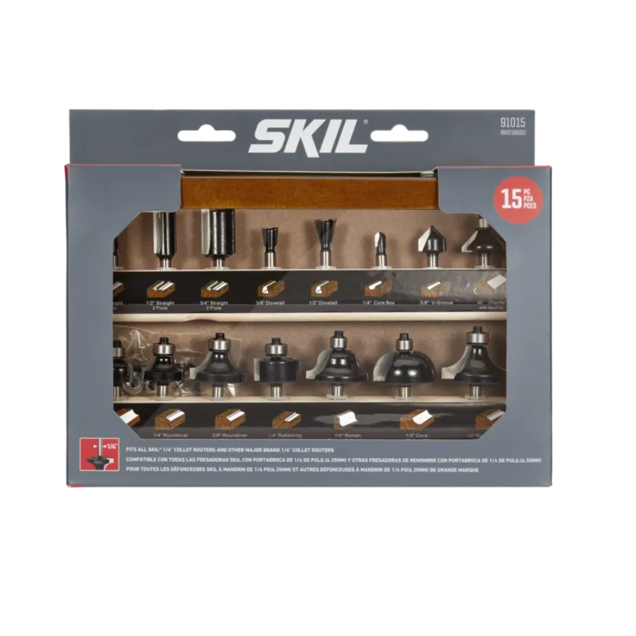 SKIL 91015 15pc Router Bit Set w/ Instructions