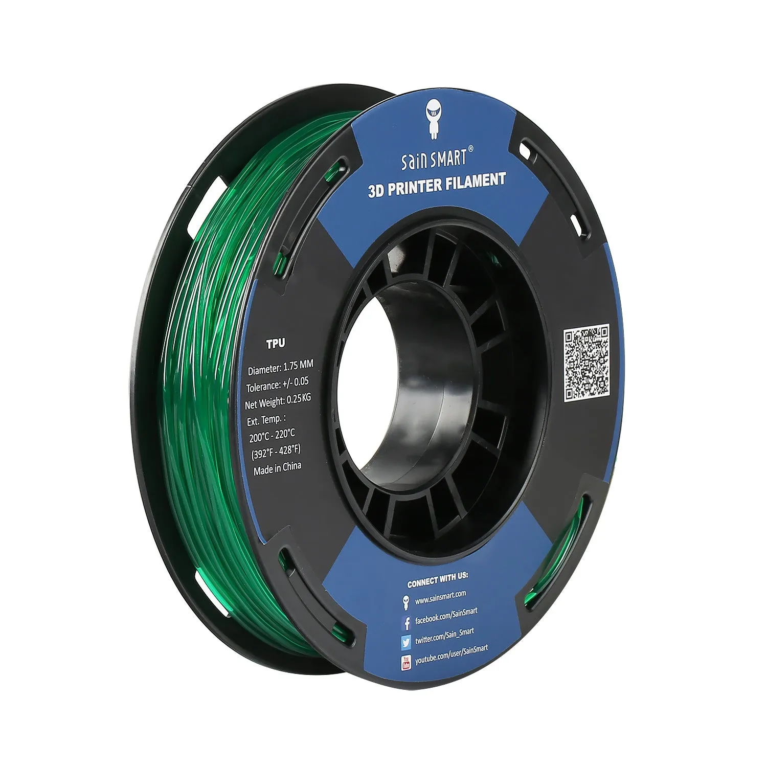 Small-Spool TPU Flexible Filament 1.75mm 250g/0.55lb