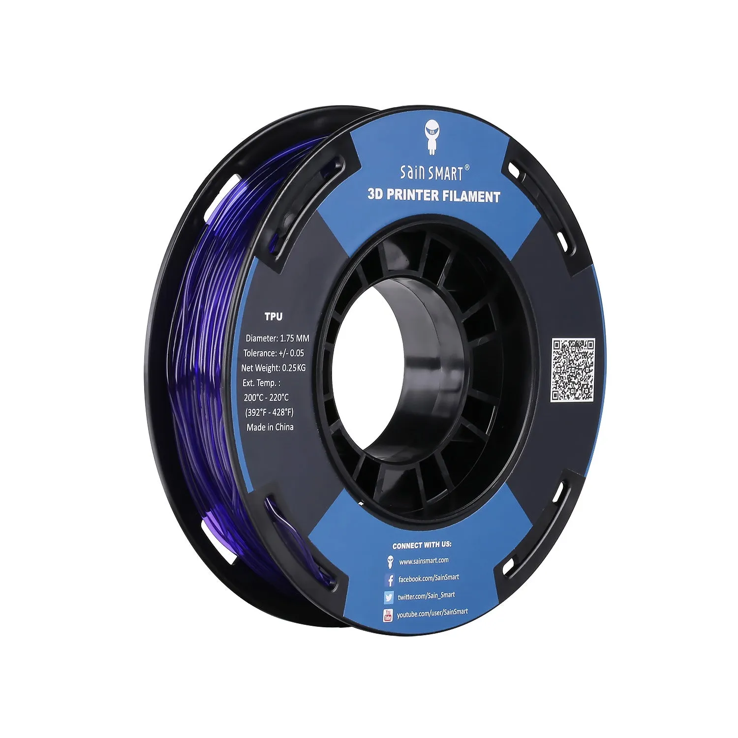 Small-Spool TPU Flexible Filament 1.75mm 250g/0.55lb