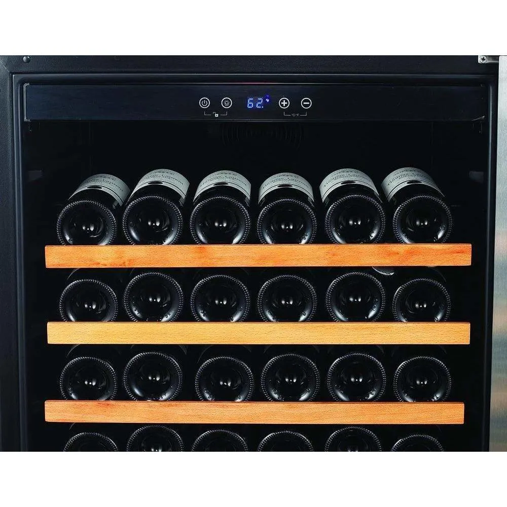 Smith & Hanks 166 Bottle Single Zone Smoked Black Glass Wine Fridge RW428SRG