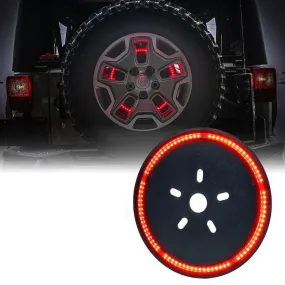 Smoked 14" 3rd Brake Wheel Tire LED Lamp Rear Decoration Light for Jeep Wrangler JK