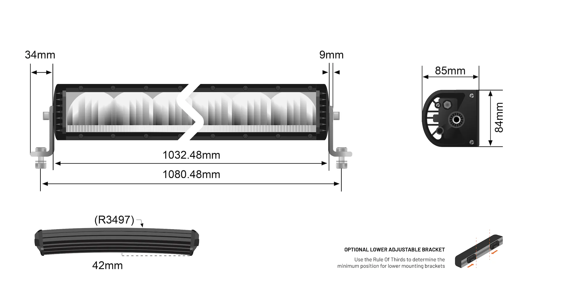 STEDI Light Bar Curved Super Drive (16 LED) - ST2K 40.5 Inch LEDST2K-40-16L