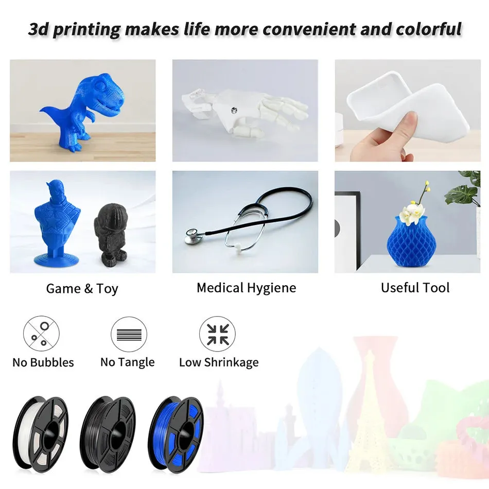 SUNLU TPU 2x500g Flexible 3D Printer Filament: Make Bendy Models And Prints