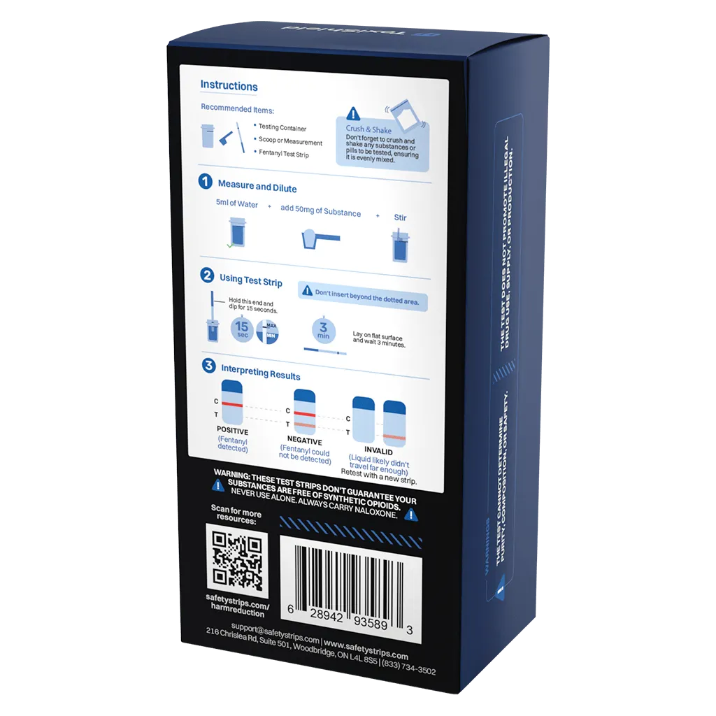 Toxi Shield by Safety Strips™ Fentanyl Test Strips (10 Test Strips per box)