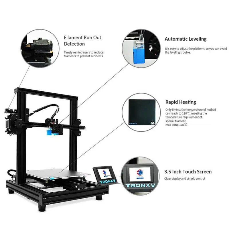 Tronxy XY-2 PRO Titan 3D Printer DIY Kit Print Size 255x255x245mm