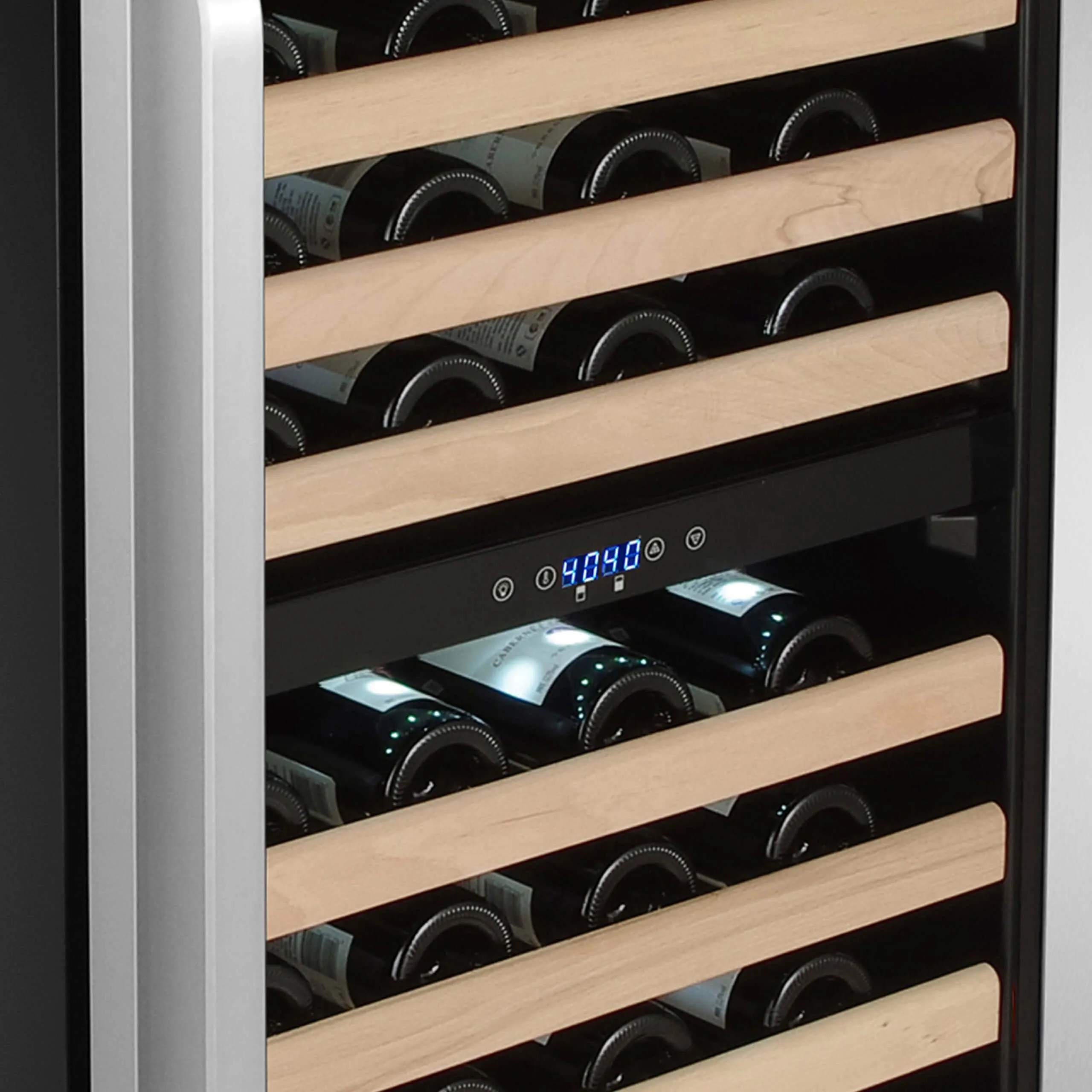 Whynter 164 Bottle Built-in Stainless Steel Dual Zone Compressor Wine Refrigerator BWR-1642DZ