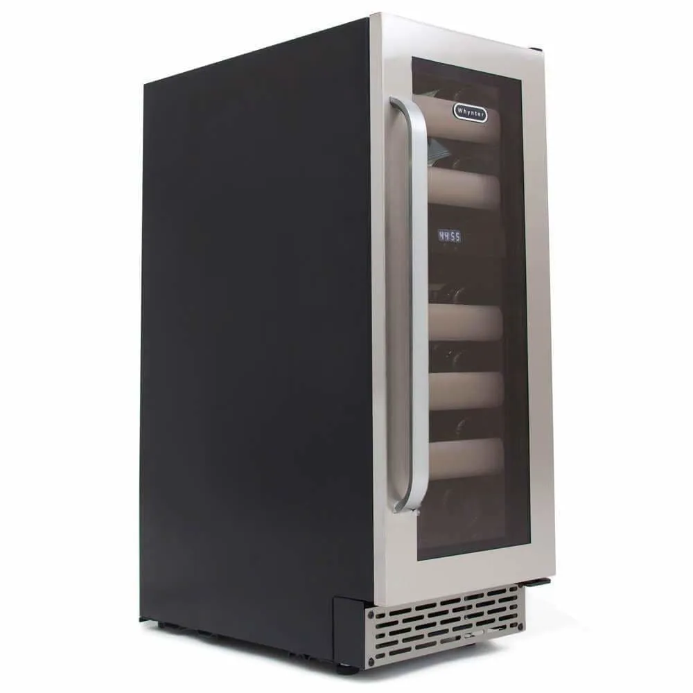 Whynter Elite 17 Bottle Seamless Stainless Steel Door Dual Zone Built-in Wine Refrigerator BWR-171DS