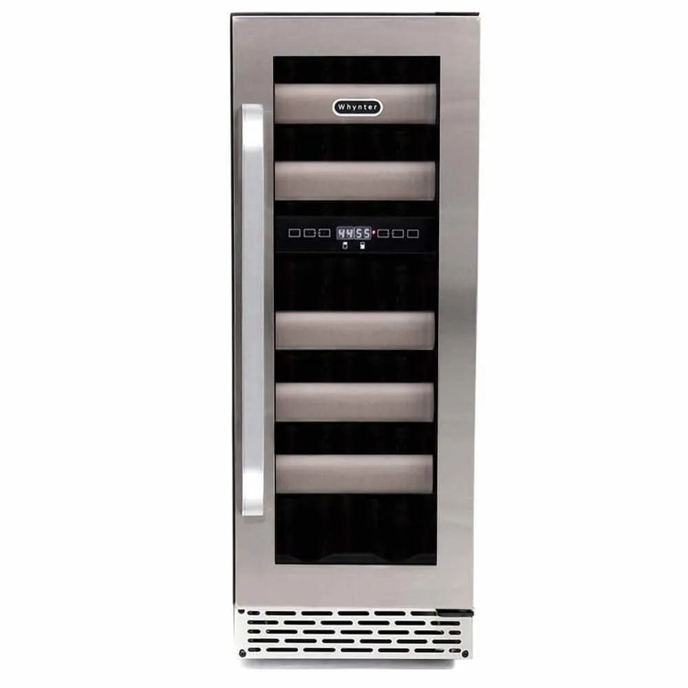 Whynter Elite 17 Bottle Seamless Stainless Steel Door Dual Zone Built-in Wine Refrigerator BWR-171DS