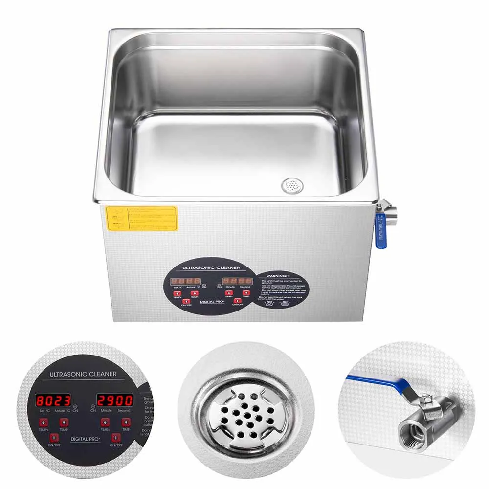 Yescom 15L Stainless Steel Digital Ultrasonic Cleaner Machine